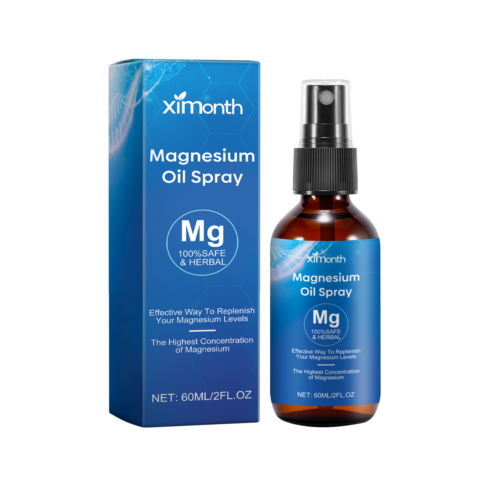 Bath Salts Magnesium - สเปรย์น้ำมันแมกนีเซียม, สเปรย์น้ำมันแมกนีเซียมบริสุทธิ์สำหรับผิวกาย, สเปรย์แมกนีเซียมสำหรับผิวกาย, ขนาด 2 ออนซ์,