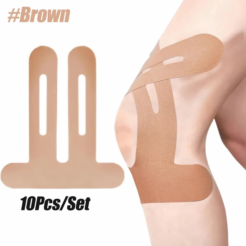 Sports Taping Precut - เทปกายภาพบำบัดสำหรับหัวเข่า กันน้ำและยืดหยุ่นได้ เทปหุ้มเข่าระบายอากาศได้ เทปสำหรับนักกีฬา ช่วยพยุงและเพิ่มความมั่นคงสำหรับการวิ่ง