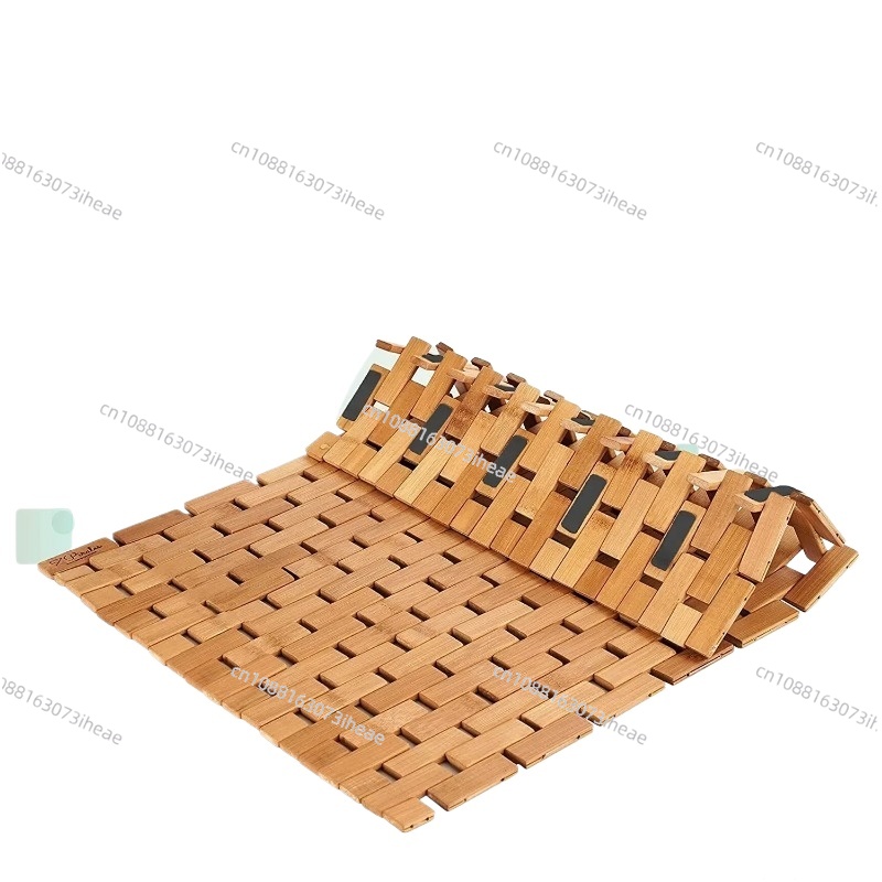 Bamboo Bath Mat - แผ่นรองอาบน้ำไม้ไผ่สำหรับห้องน้ำ พับได้ - แผ่นรองกันลื่นสำหรับซาวน่า สปา อ่างอาบน้ำ