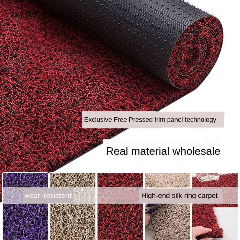 Bamboo Bath Mat - พรมเช็ดเท้ากันลื่น PVC ลายไหม ป้องกันฝุ่น พรมปูพื้น พรมเช็ดเท้าสำหรับกลางแจ้ง
