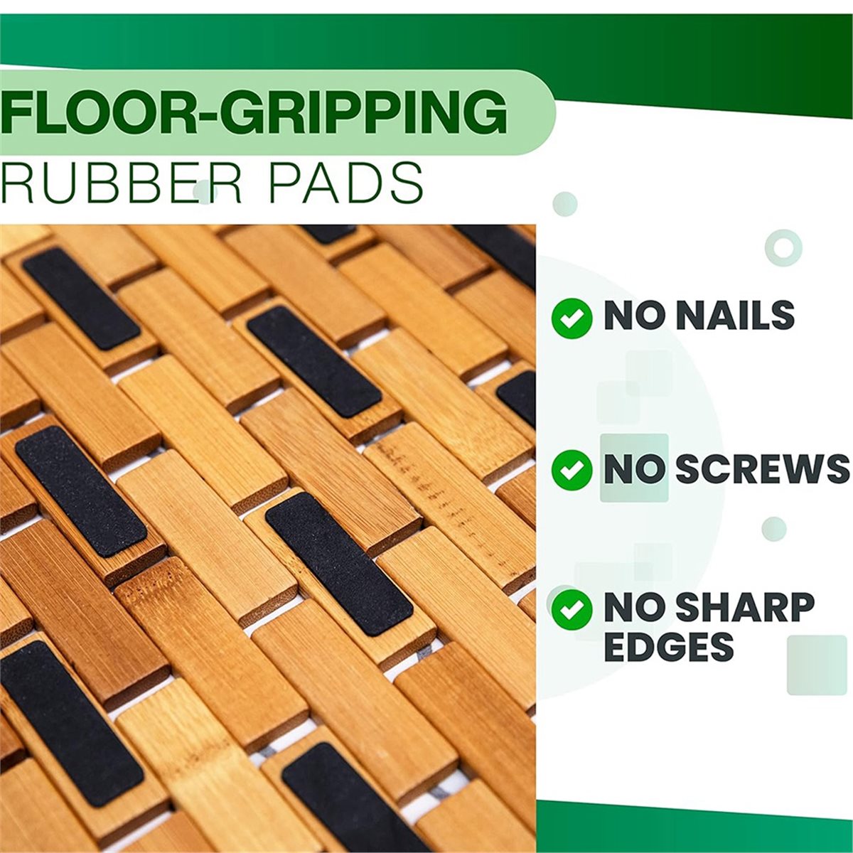 แผ่นรองอาบน้ำไม้ไผ่ NOCM - แผ่ - Bamboo Bath Mat บทวิจารณ์และราคา