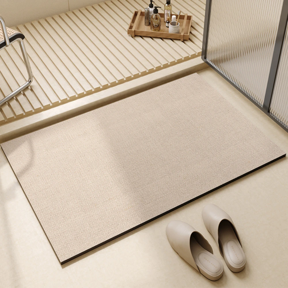 พรมเช็ดเท้าลายเส้นเรขาคณิตสีน้ - Bamboo Bath Mat บทวิจารณ์และราคา