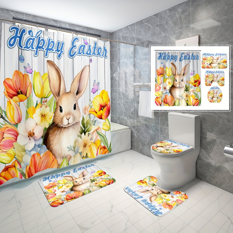 4 ชิ้นกระต่ายน่ารักรูปแบบอีสเต - Bamboo Bath Mat บทวิจารณ์และราคา