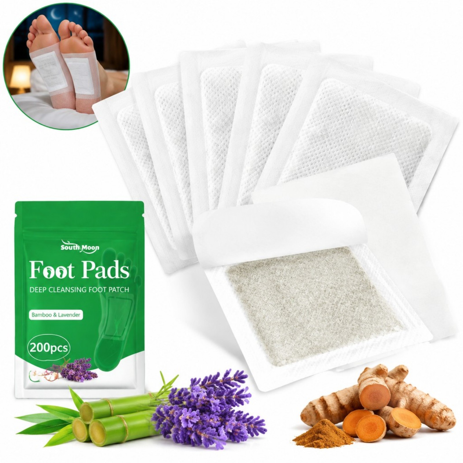 แผ่นแปะดูแลเท้าขมิ้น 12/36/60/ - Detox Foot Patch บทวิจารณ์และราคา