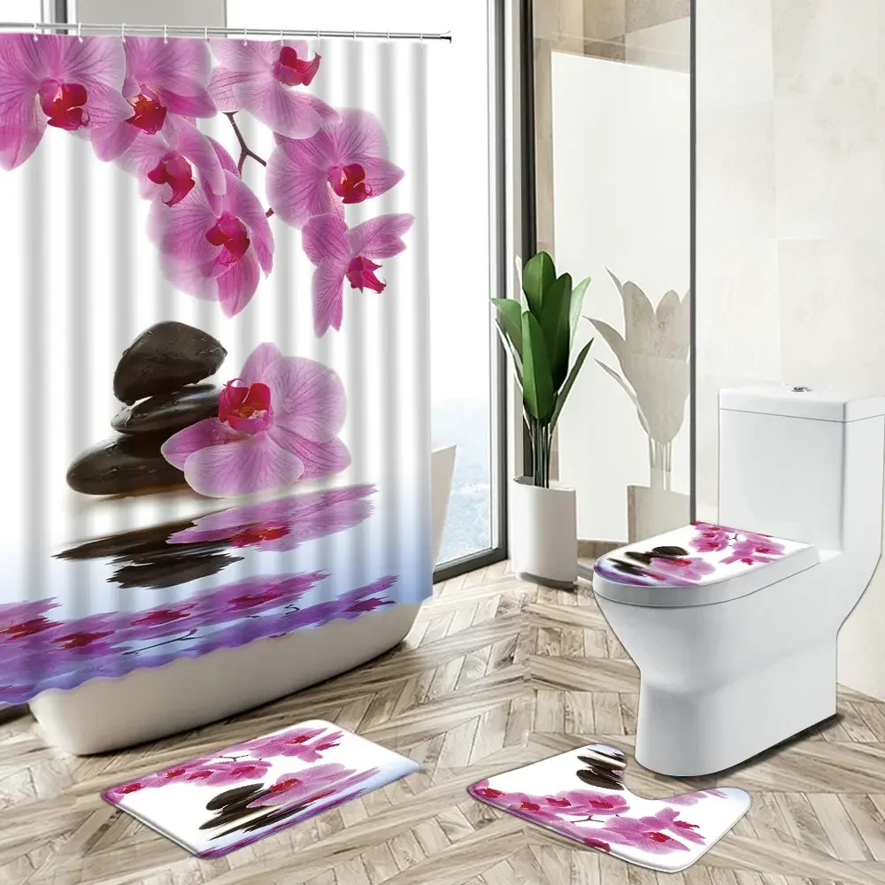ม่านอาบน้ำลายกล้วยไม้สีเขียว ล - Bamboo Bath Mat บทวิจารณ์และราคา