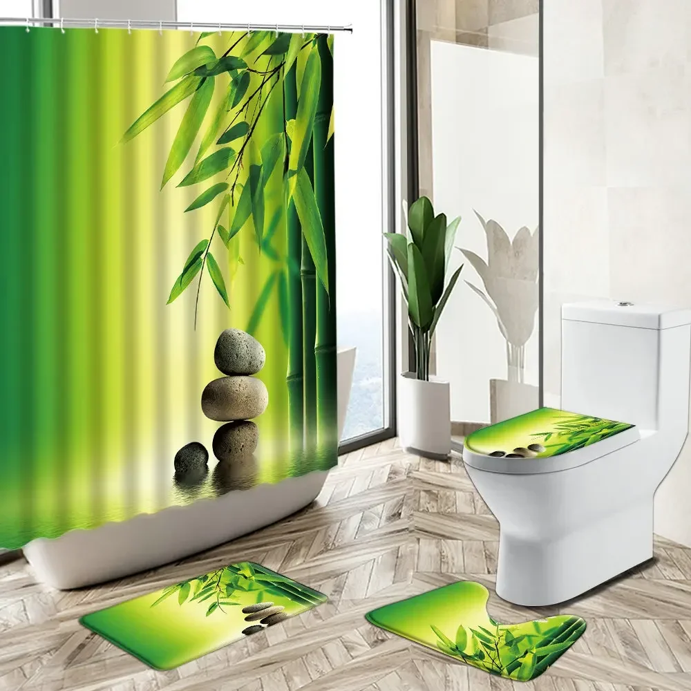 ม่านอาบน้ำลายกล้วยไม้สีเขียว ล - Bamboo Bath Mat บทวิจารณ์และราคา